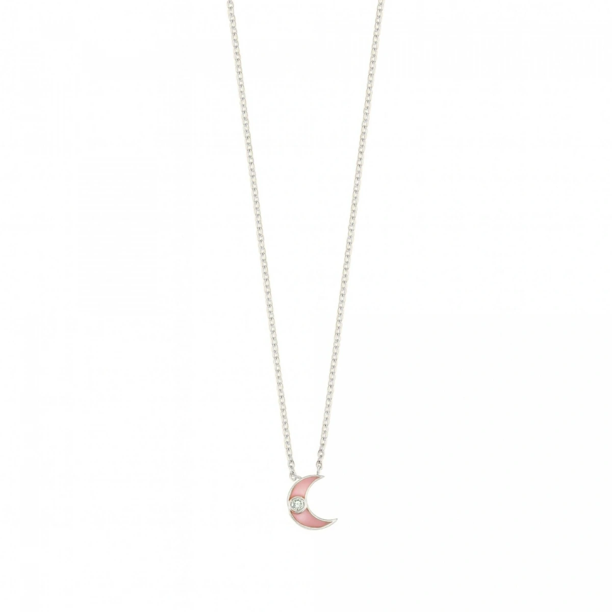 Yeni Ay Mineli Pırlanta Kolye