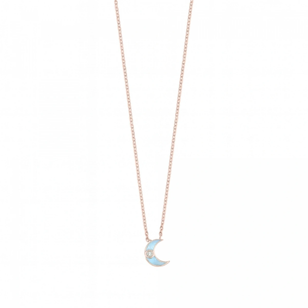 Yeni Ay Mineli Pırlanta Kolye