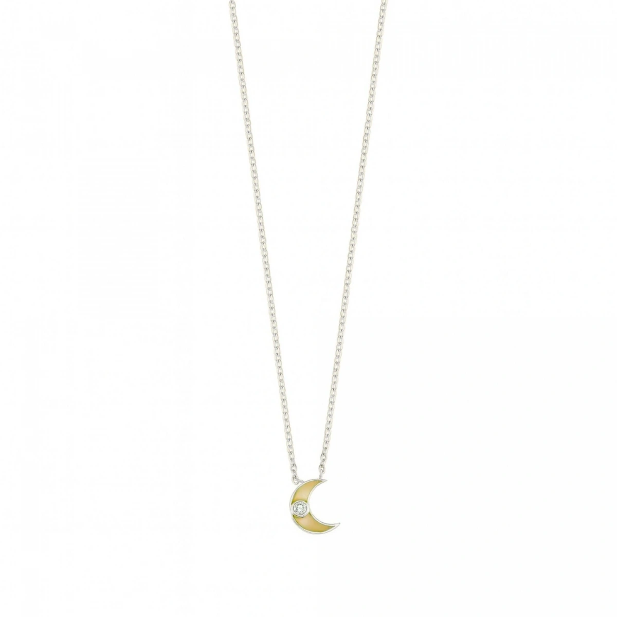 Yeni Ay Mineli Pırlanta Kolye