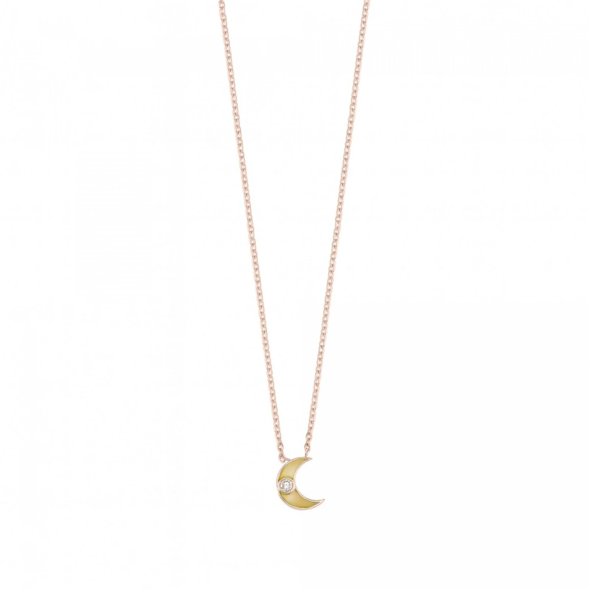 Yeni Ay Mineli Pırlanta Kolye