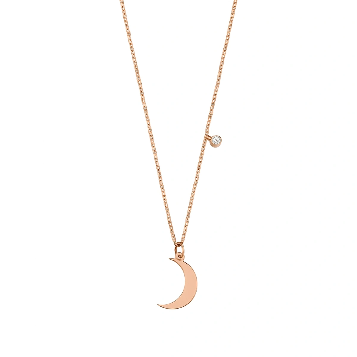 Yeni Ay Pırlanta Kolye