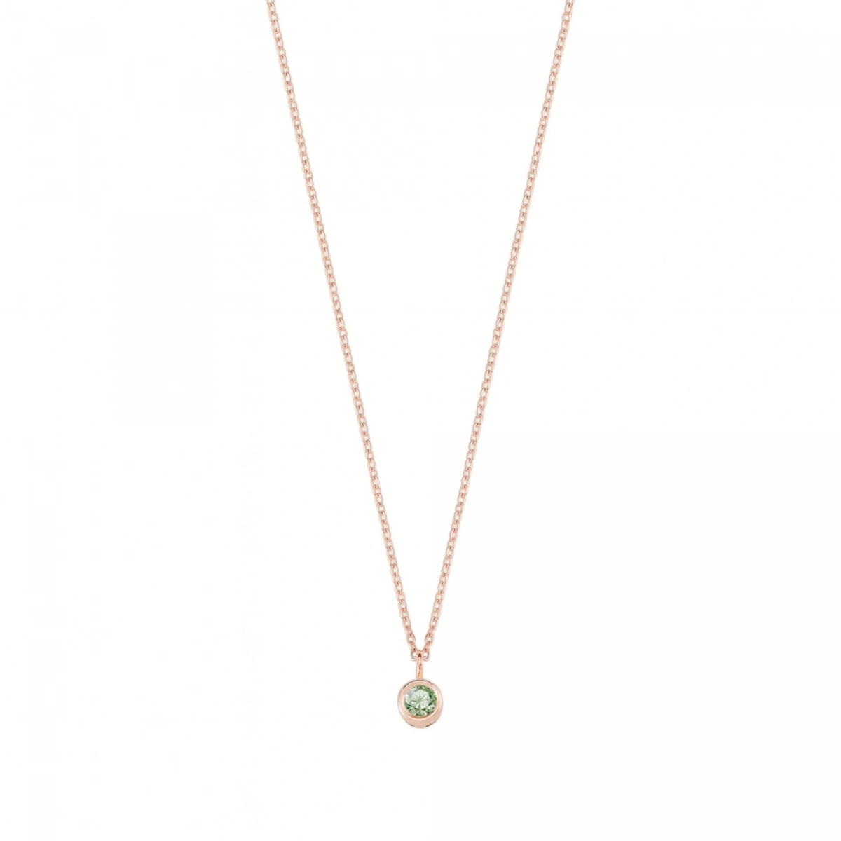 Yeşil Taşlı Rengarenk Altın Kolye