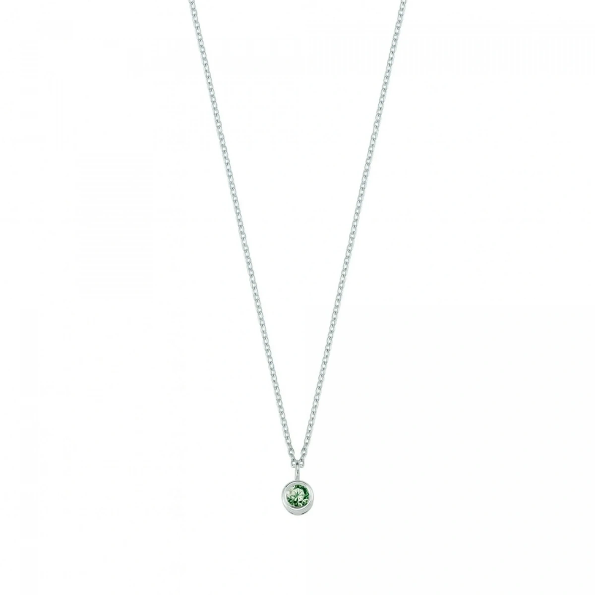 Yeşil Taşlı Rengarenk Altın Kolye