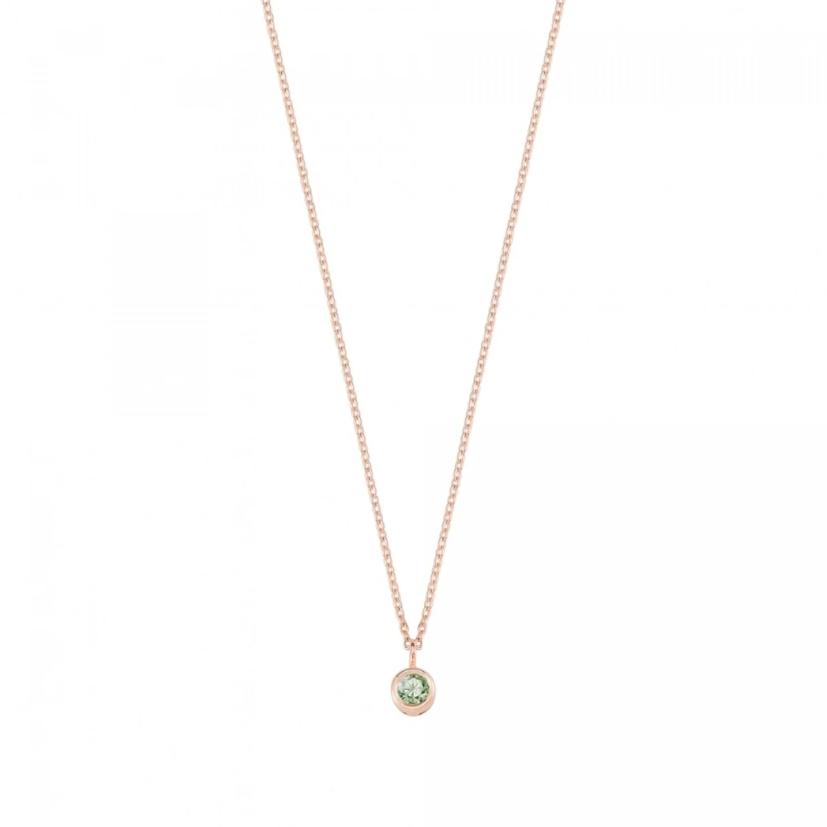 Yeşil Taşlı Rengarenk Altın Kolye