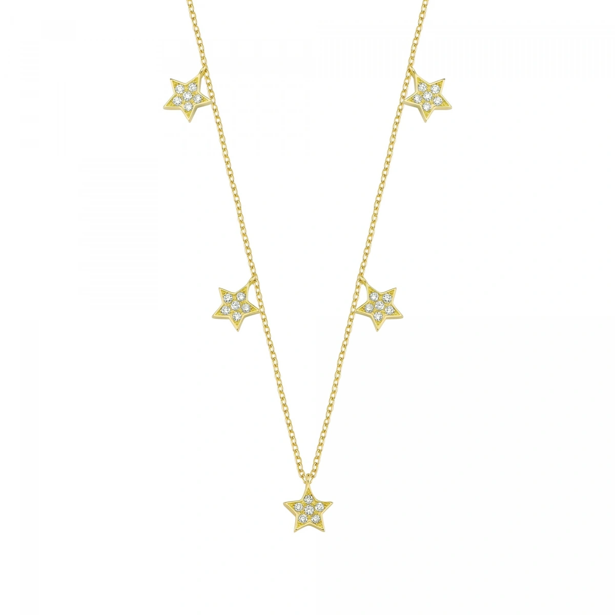 Yıldız Sallantılı Altın Zincir Kolye