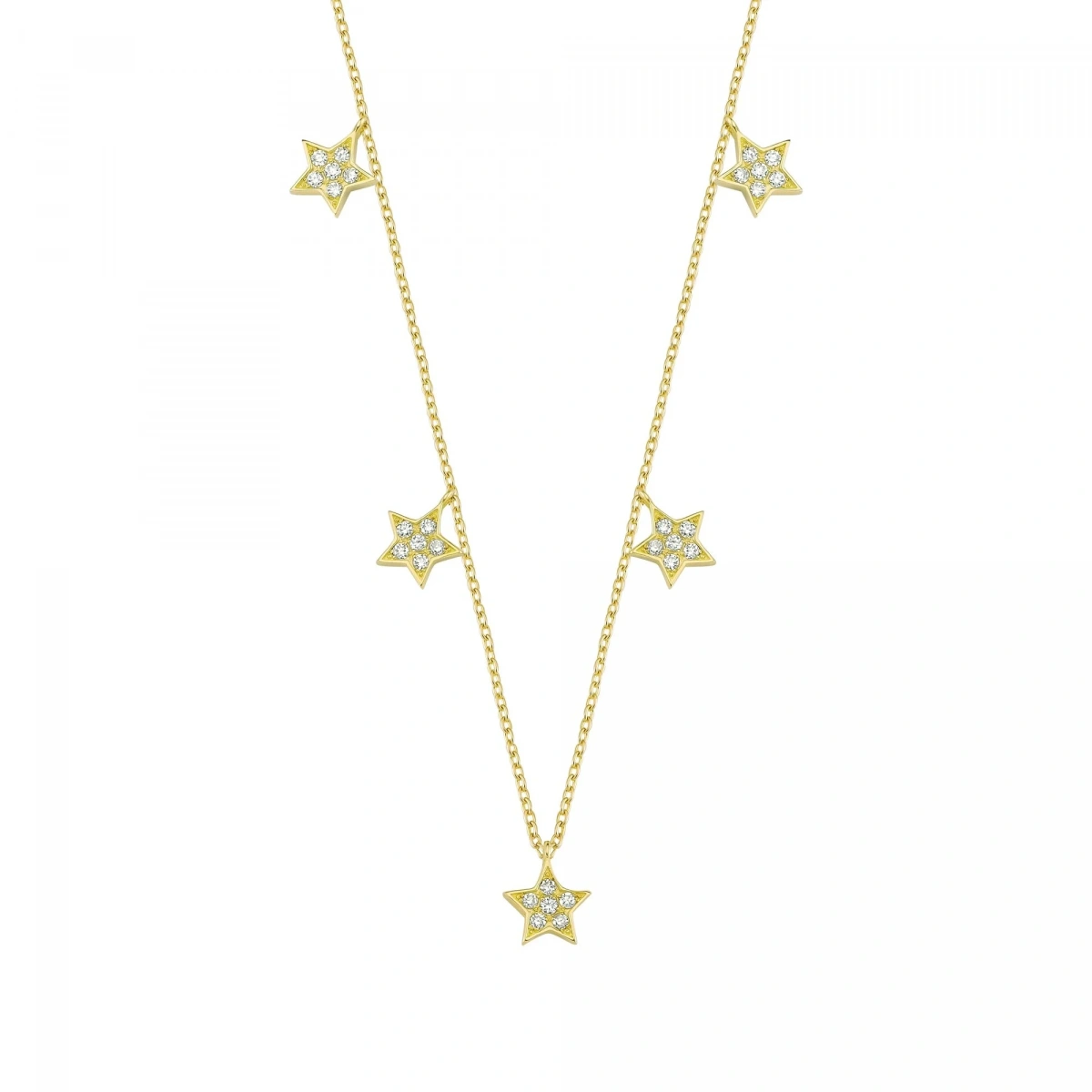 Yıldız Sallantılı Altın Zincir Kolye