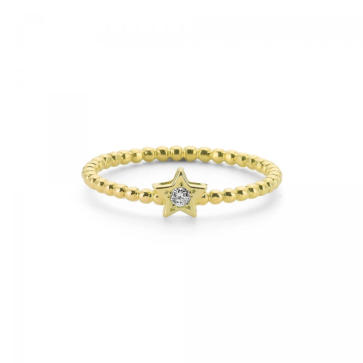 Yıldız Tektaşlı Altın Yüzük