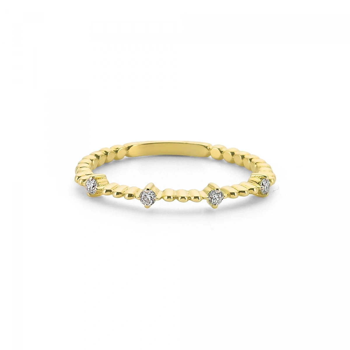 Zarif Taşlı Altın Yüzük