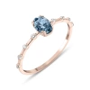 Su Mavisi Oval Taşlı Pırlanta Yüzük