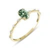 Yeşil Oval Taşlı Pırlanta Yüzük