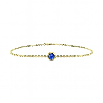 Renkli Mavi Taşlı Altın Bileklik
