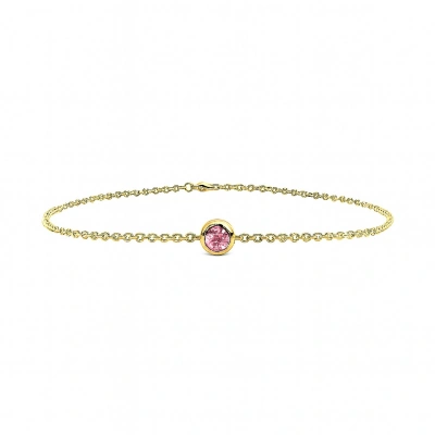 Renkli Pembe Taşlı Altın Bileklik