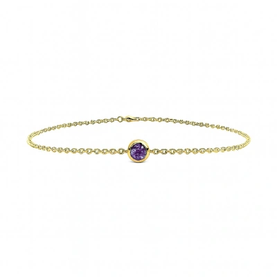 Renkli Mor Taşlı Altın Bileklik