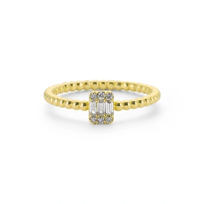 Baget Taşlı Modern Altın Yüzük