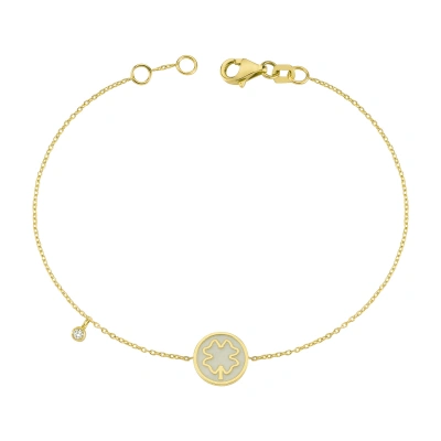 Sedef Mineli Yonca Pırlanta Bileklik