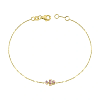 Renkli Pembe Taşlı Modern Altın Bileklik