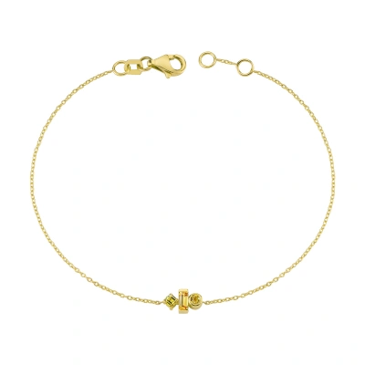 Renkli Sarı Taşlı Modern Altın Bileklik