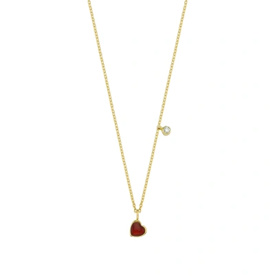 Mineli Kalp Pırlanta Kolye