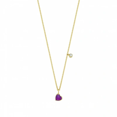 Mineli Kalp Pırlanta Kolye