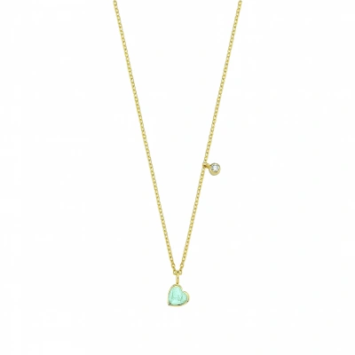 Mineli Kalp Pırlanta Kolye