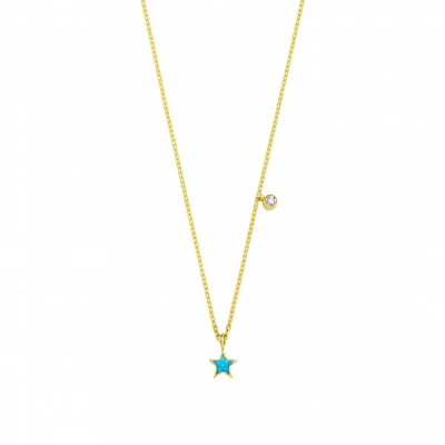 Mineli Yıldız Pırlanta Kolye