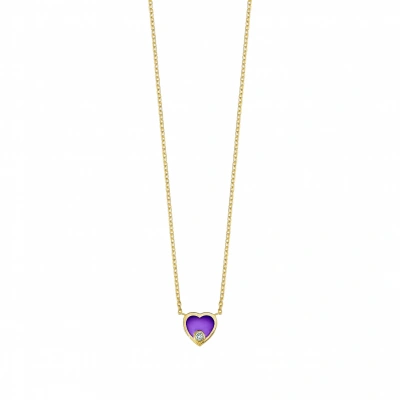 Kalp Mineli Pırlanta Kolye