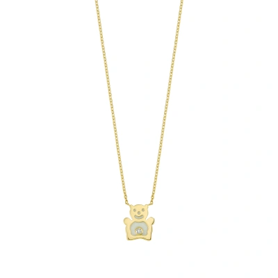 Sedef Mineli Ayıcık Pırlanta Kolye