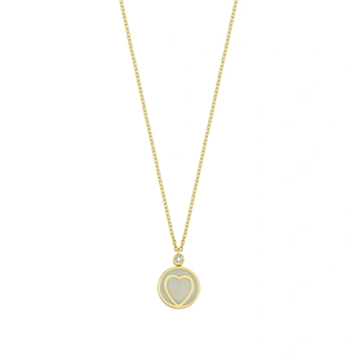 Sedef Mineli Kalp Pırlanta Kolye