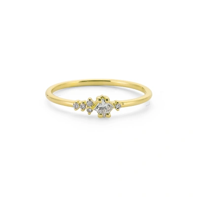 Prenses Taşlı Modern Altın Yüzük