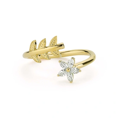 Çiçek Dalı Freesize Altın Yüzük