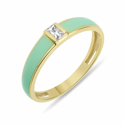 Yazın Neşesi Mineli Prenses Taşlı Altın Yüzük