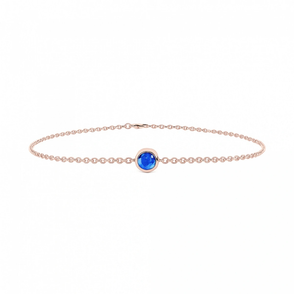 Renkli Mavi Taşlı Altın Bileklik