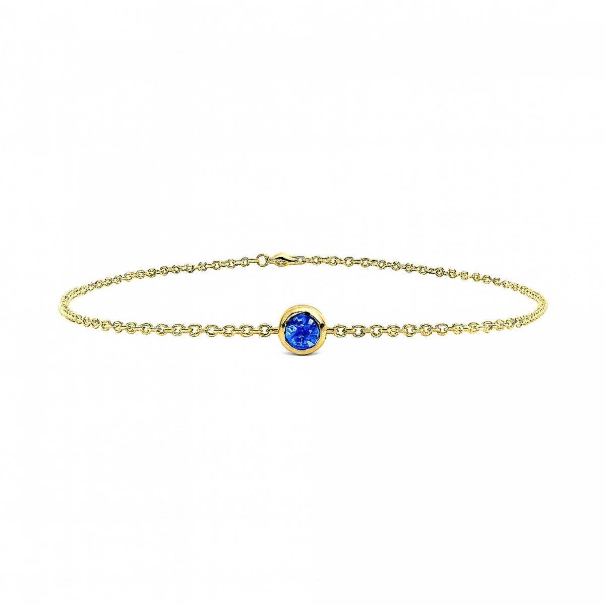 Renkli Mavi Taşlı Altın Bileklik