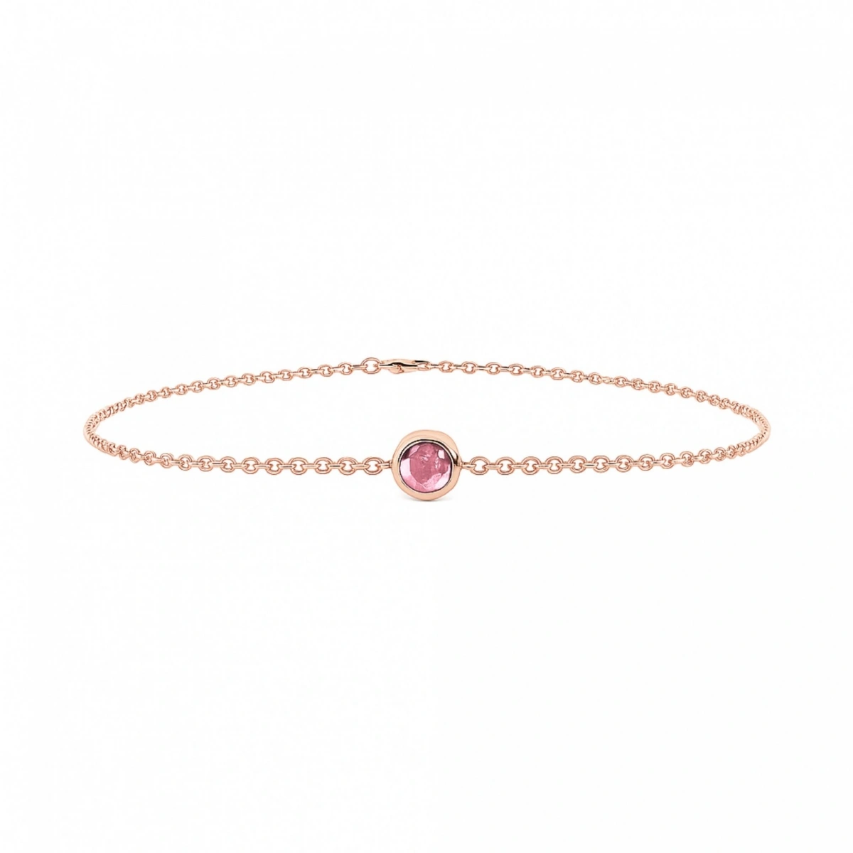 Renkli Pembe Taşlı Altın Bileklik