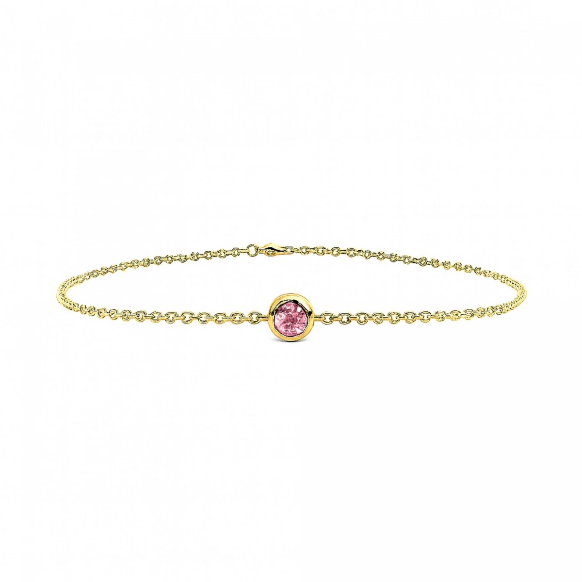 Renkli Pembe Taşlı Altın Bileklik