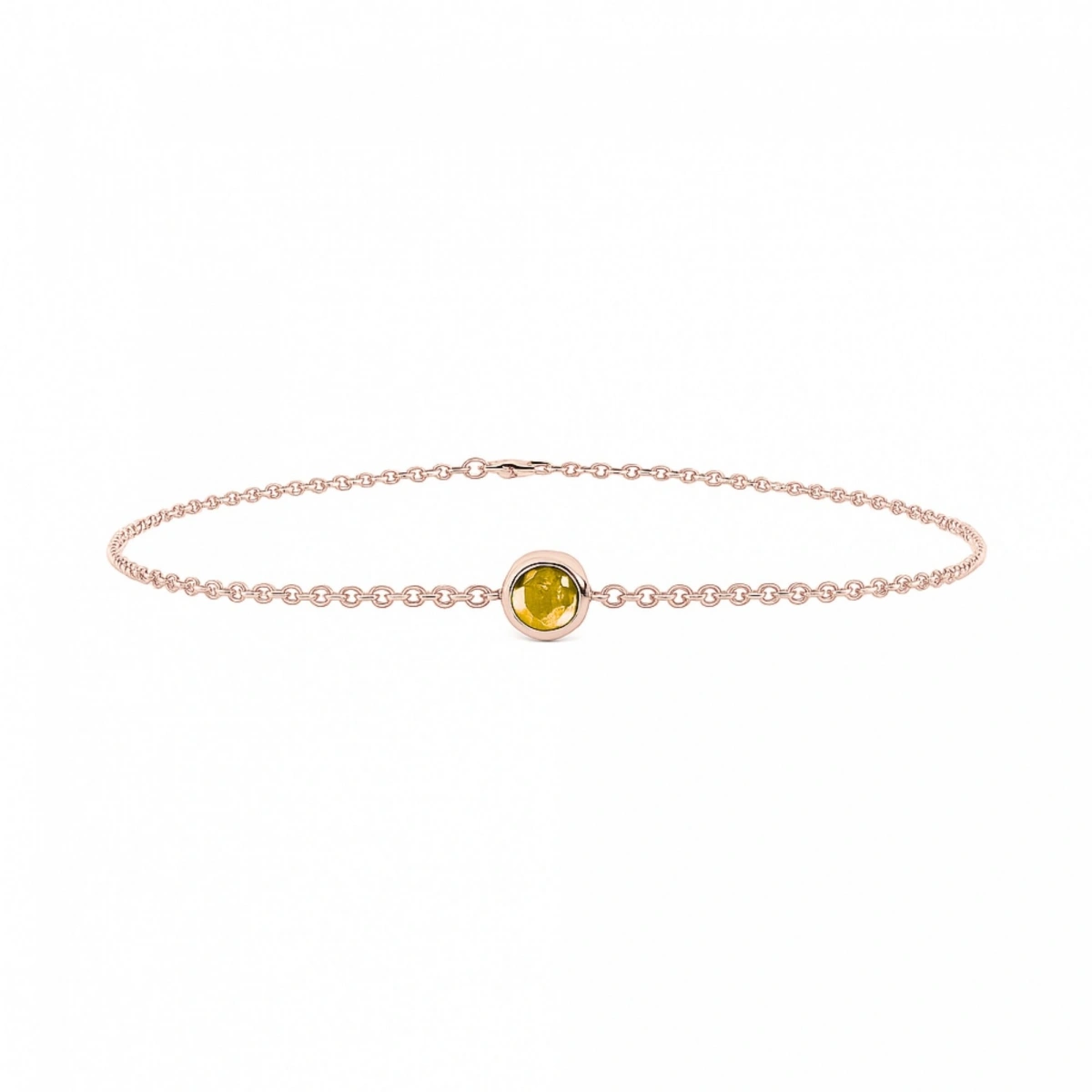 Renkli Sarı Taşlı Altın Bileklik