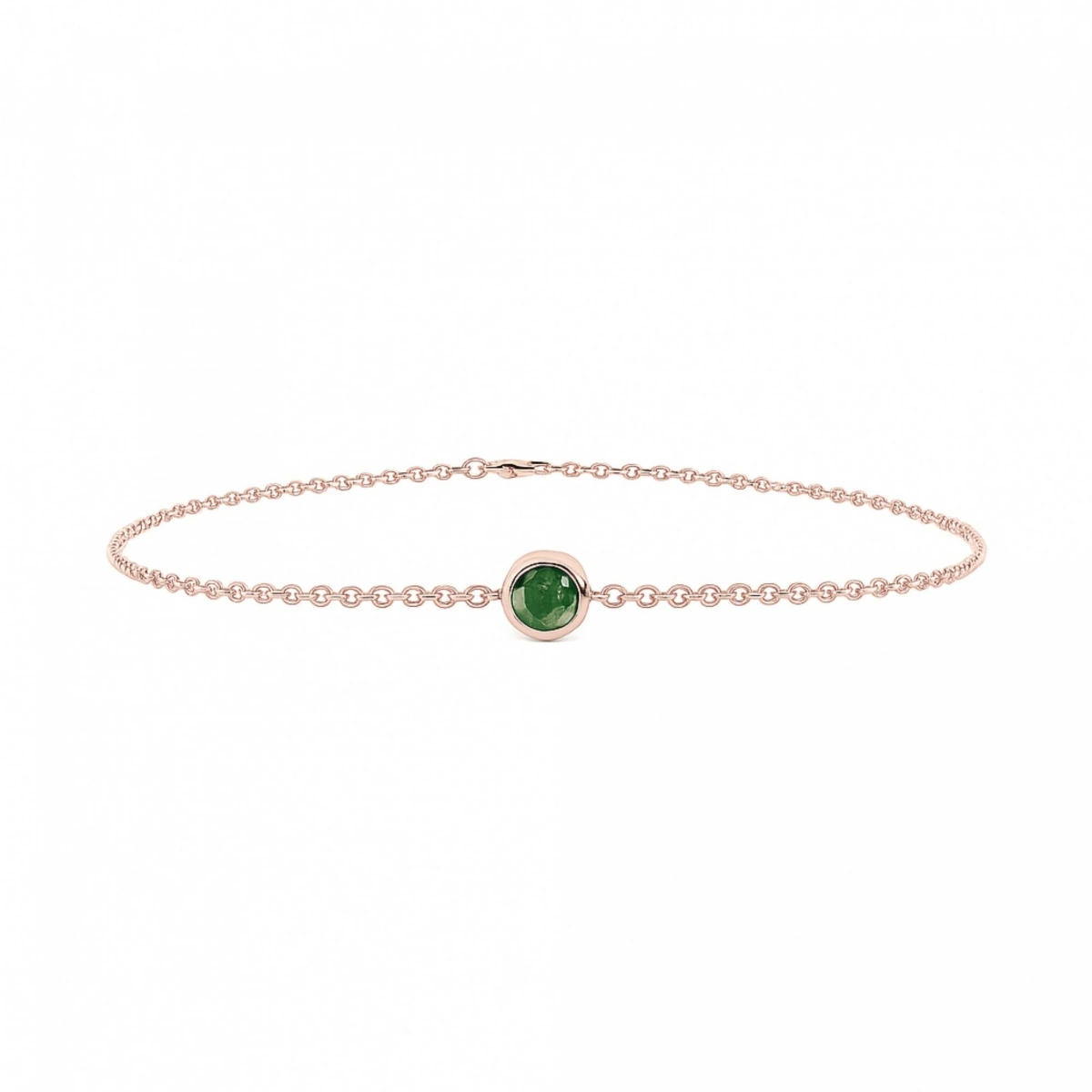 Renkli Yeşil Taşlı Altın Bileklik