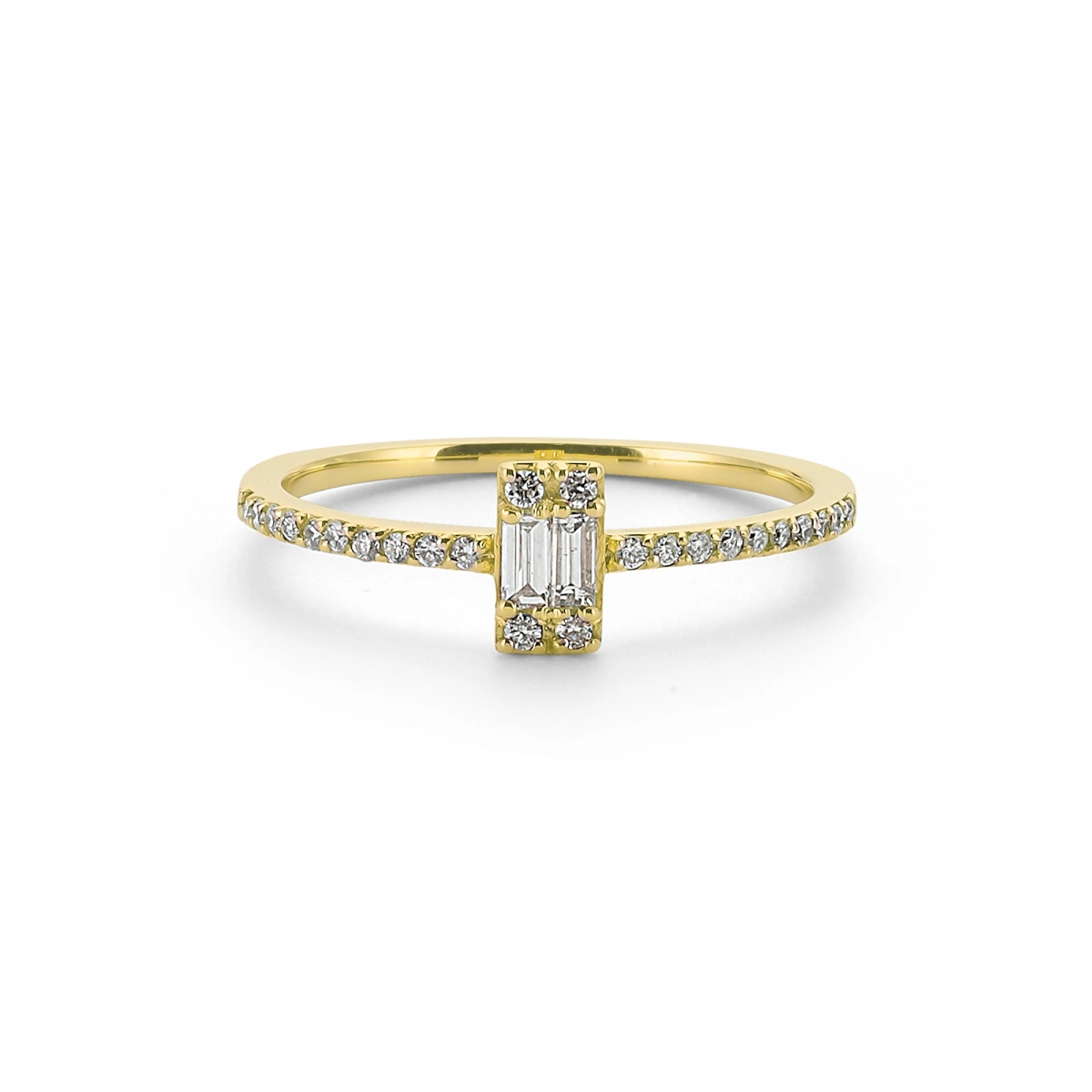 Baget Taşlı Zarif Altın Yüzük