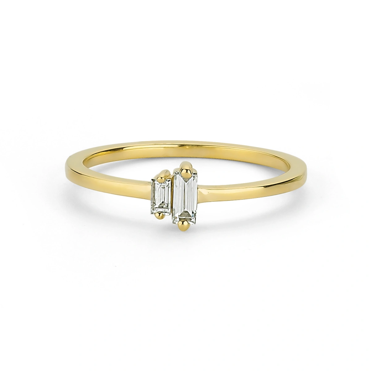 Baget Taşlı Modern Altın Yüzük