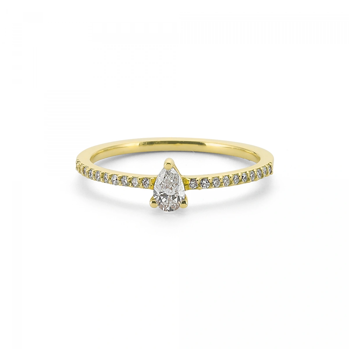 Damla Taşlı Zarif Altın Yüzük