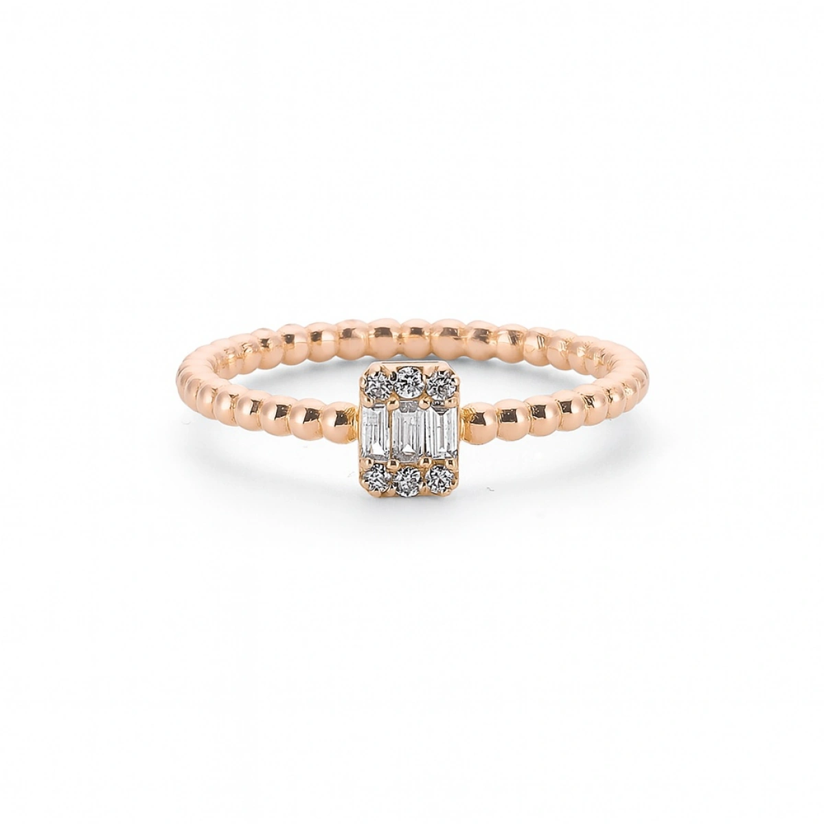 Baget Taşlı Modern Altın Yüzük