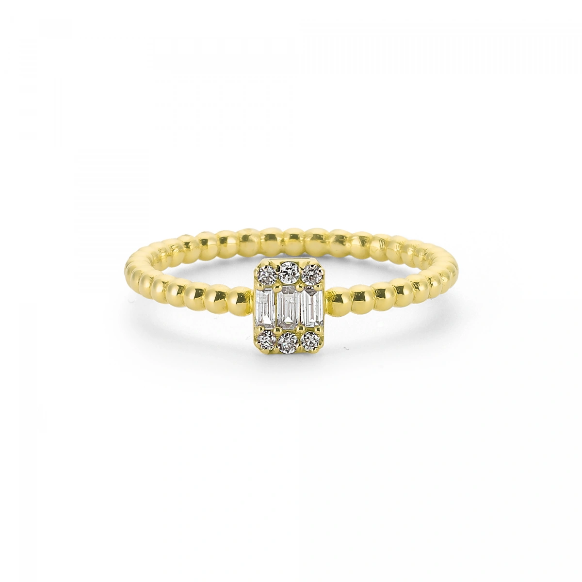 Baget Taşlı Modern Altın Yüzük