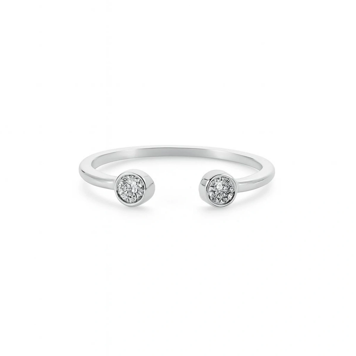 İkiz Taşlı Freesize Altın Yüzük