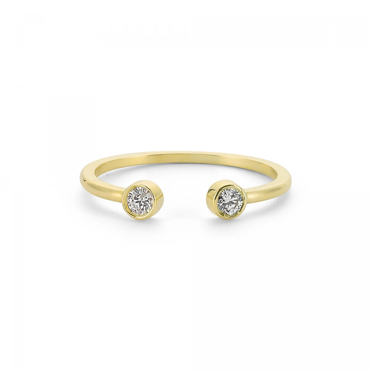 İkiz Taşlı Freesize Altın Yüzük