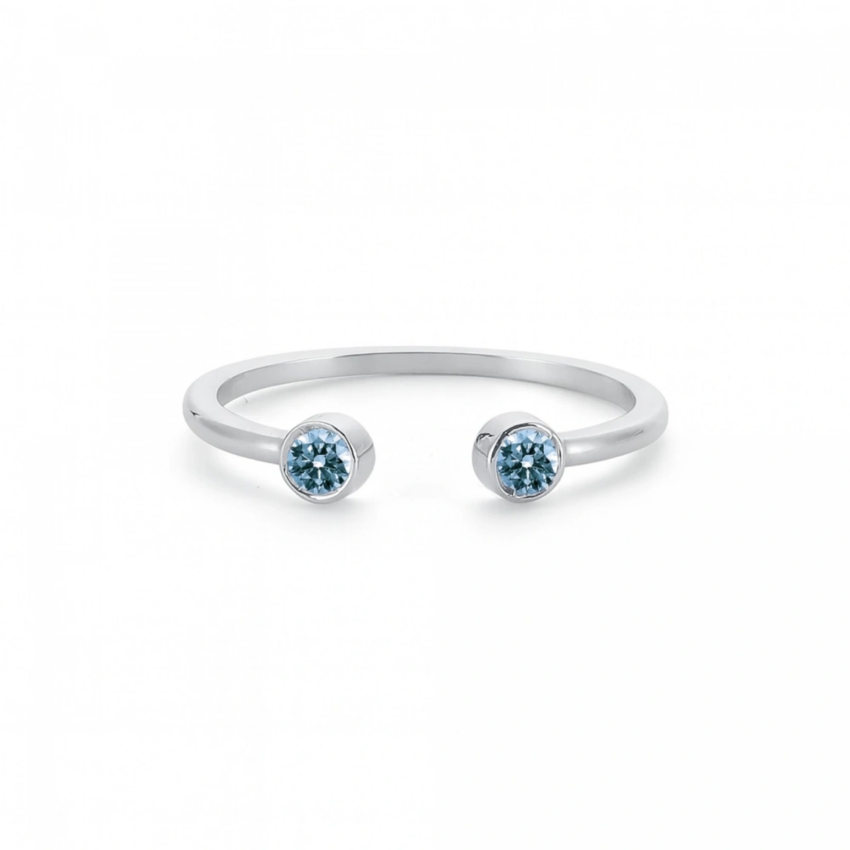 Renkli Mavi Taşlı Altın Yüzük