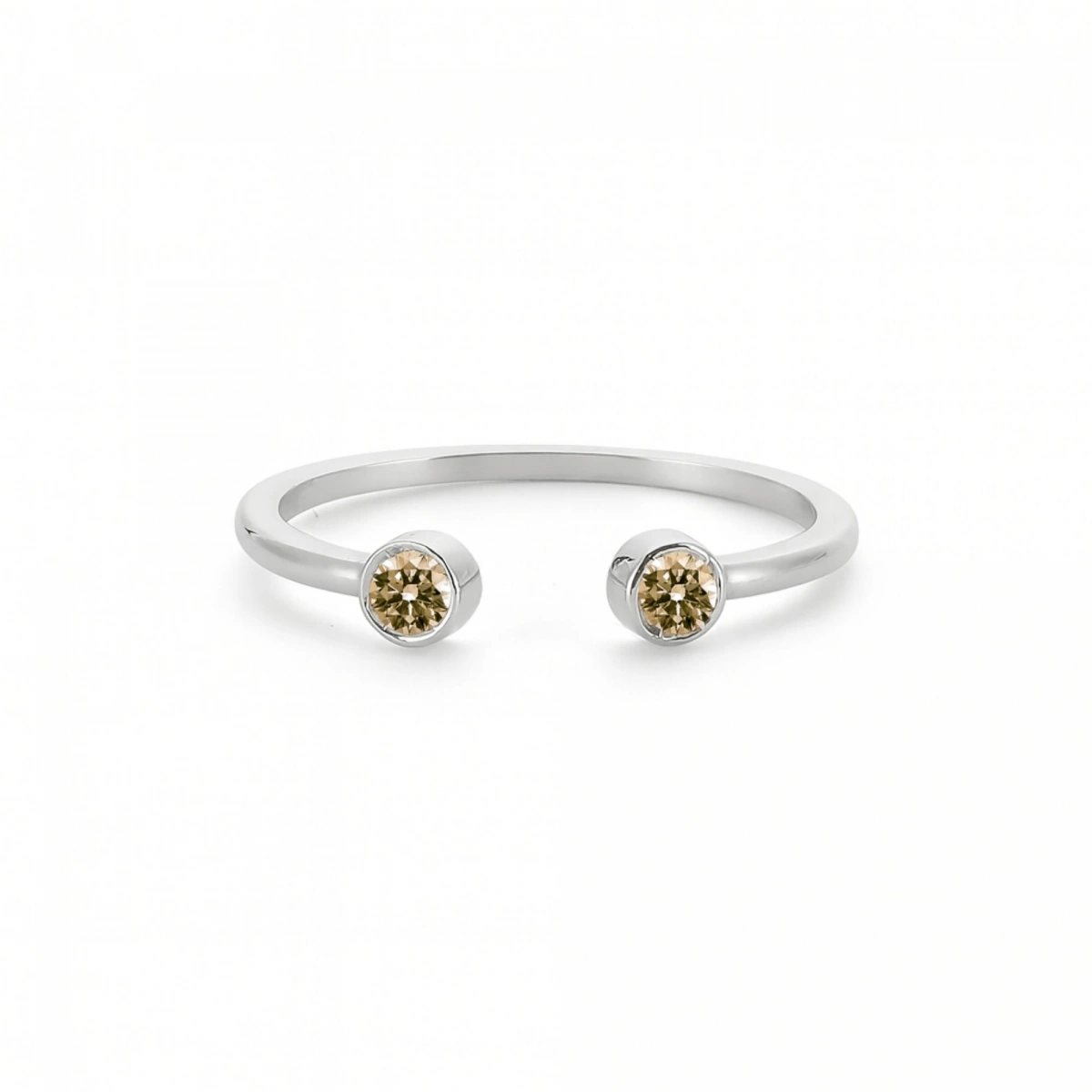 Renkli Sarı Taşlı Altın Yüzük