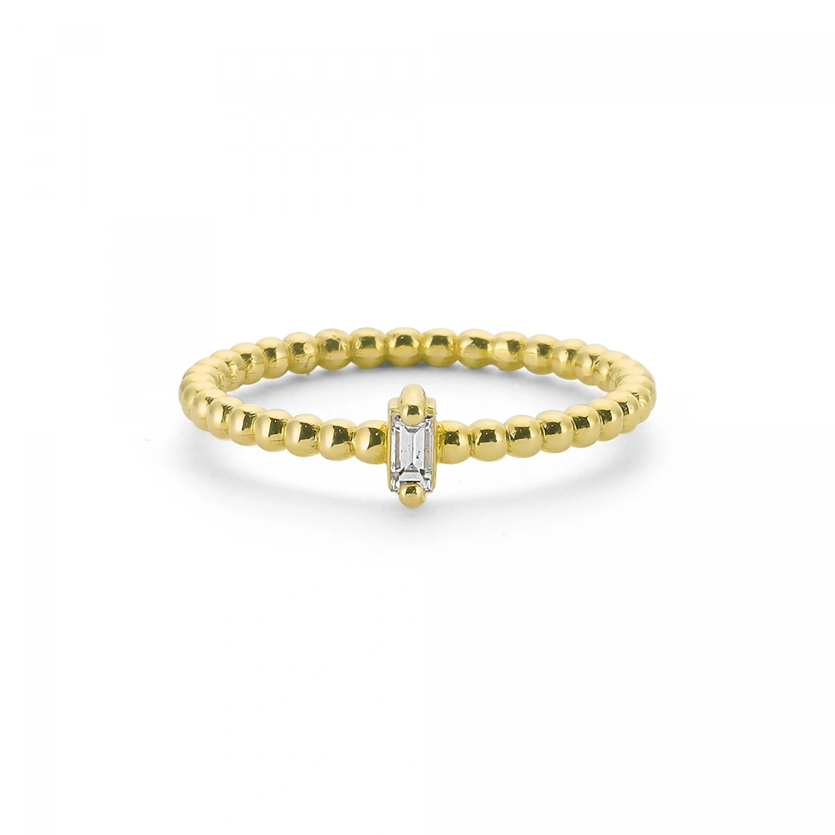 Baget Taşlı Minimal Altın Yüzük