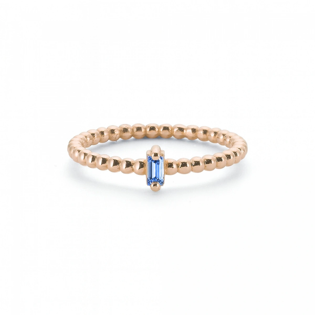 Renkli Mavi Baget Taşlı Toplu Altın Yüzük