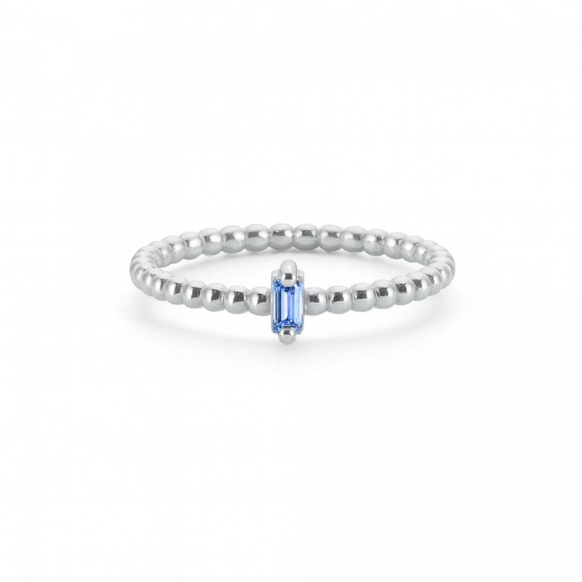 Renkli Mavi Baget Taşlı Toplu Altın Yüzük