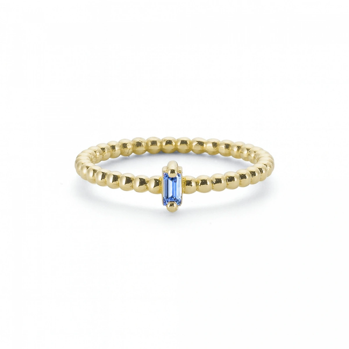 Renkli Mavi Baget Taşlı Toplu Altın Yüzük